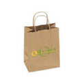 100% Recycled Custom Paper Tan Kraft Shopping Bag (8"x4 3/4"x10 1/4")